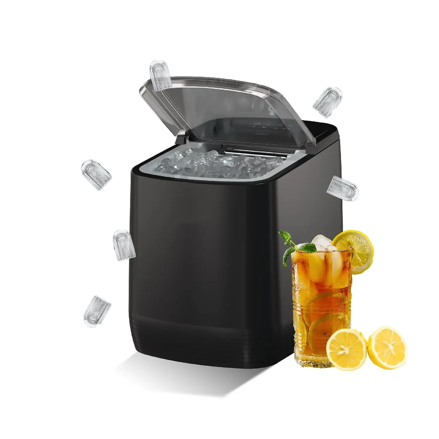 

Ice Maker Countertop with Self-Cleaning, Ice Fast Making in 3.5 Mins, Compact Ice Machine with Ice Scoop/Basket, Perfect for K