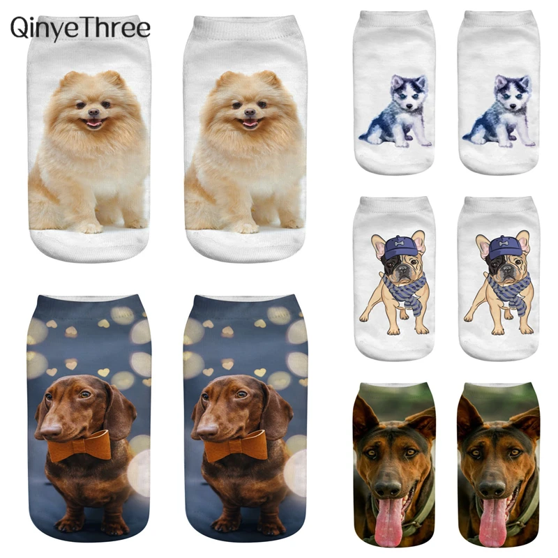 Impressão 3D Dogs Socks, Labrador Retriever, Golden Retriever, Samoiedo Pastor, Poodle, Cães Âncorados, Anchova, Husky, Bichon, Canino, Moda