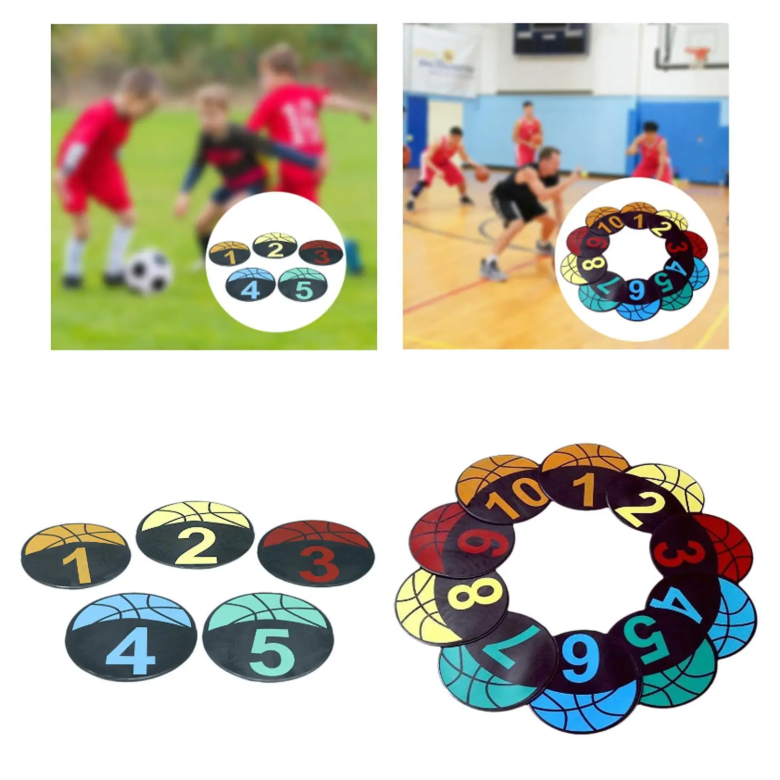 

Numbered Basketball Spot Markers Improve Speed Agility Soccer Training Mats