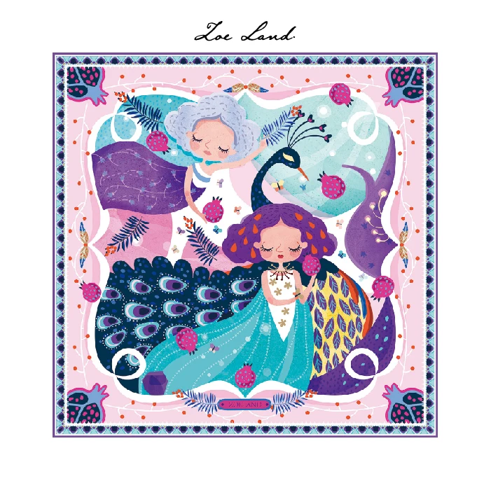 

ZOE LAND Original Silk Scarf Real Silk Silk Women's Style Spring Autumn Fashionable Digital Print Decorative Scarf