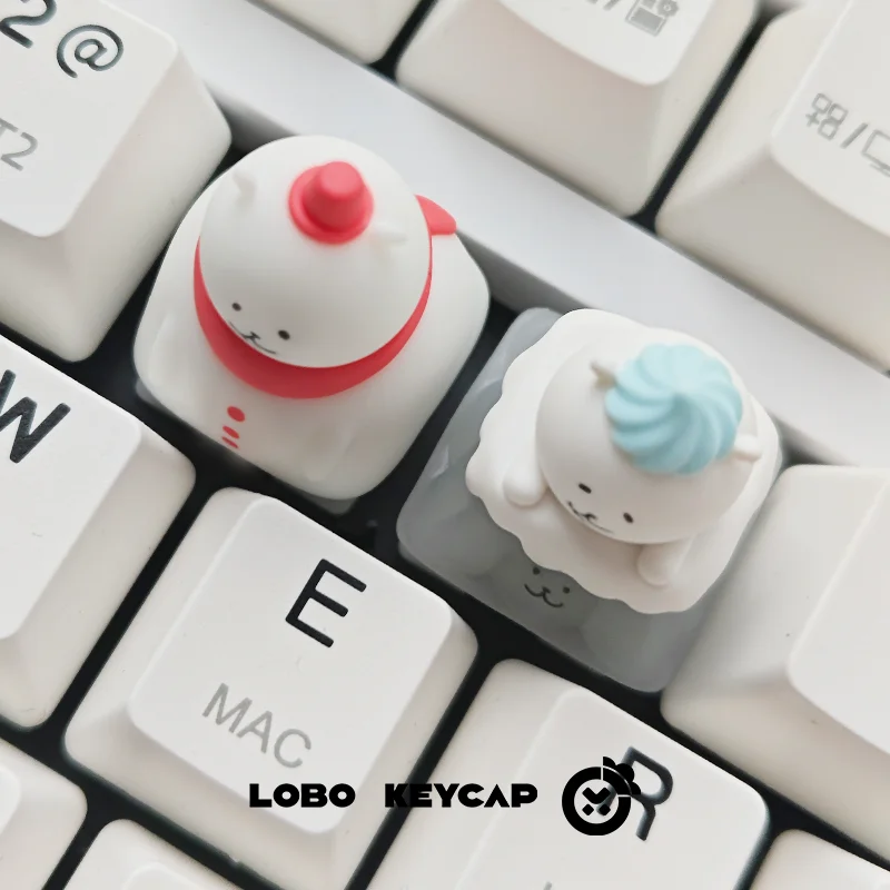 Lobo Keycap Kawaii Witz Bär Usagi Actionfiguren Thema Harz Peripherie Kunst Keycaps Mechanische Tastatur Dekoration Geschenk