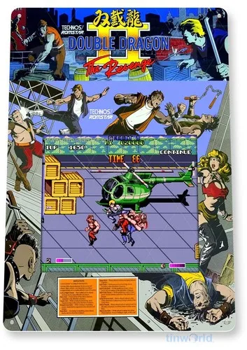 Double Dragon II 2 Arcade Sign, Classic Arcade Game Marquee Tin Sign A337