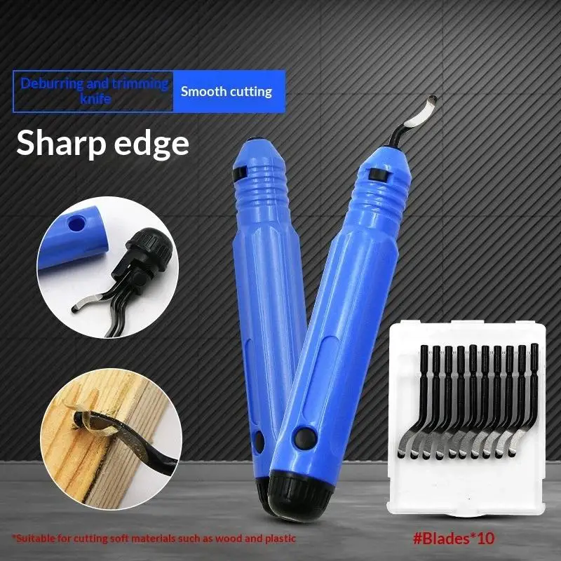 △ Deburring Tool With 10 Steel Blades, 360 Degree Rotary Head Deburring Tool For Metal Resin Plastic 3D Printing Wood