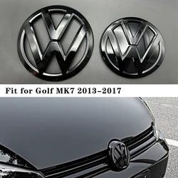 Gloss Black Replacement fits Golf MK7 2013-2017 Front Grille Cover + 110mm Rear Trunk Lid Lid