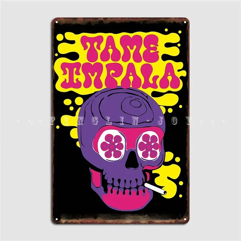 Psychedelic Skull Impala Poster Metal Plaque Club Party Mural Printing Wall Plaque Tin Sign Posters