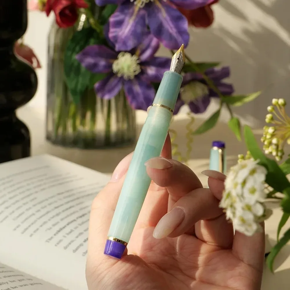 For  Jinhao 82 Limited Fountain Pen - Customized Mixed Macaron Color Acrylic, EF/F/M/Bent Nib, Golden Trim with Converter,
