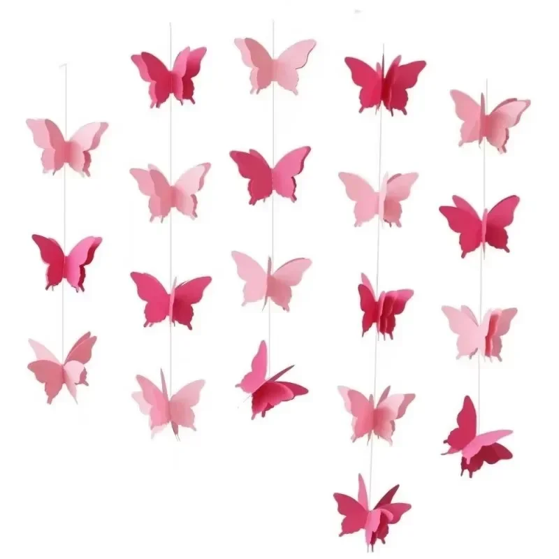 1 Set Schmetterling Papierblumen 3D Dreidimensionale Farbverlauf-Schmetterlinge aus Papierband für Geburtstagspartydekoration – Detail 6