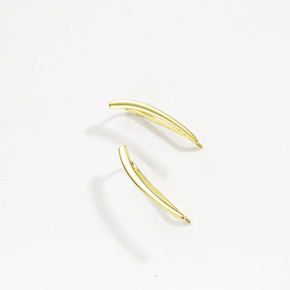 KIKICHICC 925 Sterling Silver Gold Big 25mm Plain Long Climber Women Earring Clips Pendiente Line Fine Jewelry 2023 Birthday image 2
