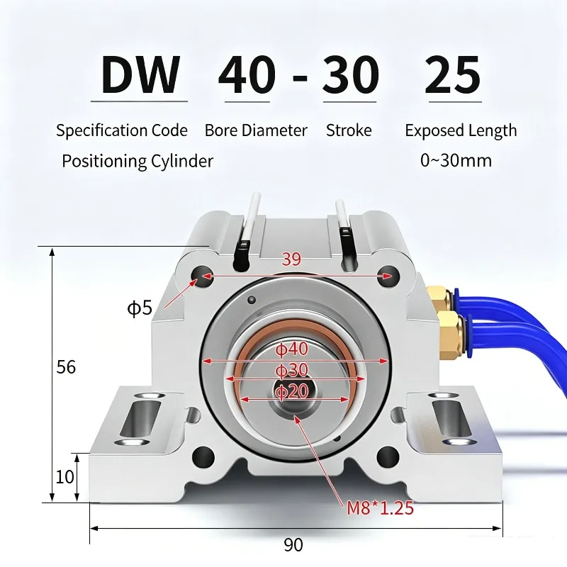 Air Cylinder DW40x30 Mechanical Engraving Machine Positioning Pneumatic