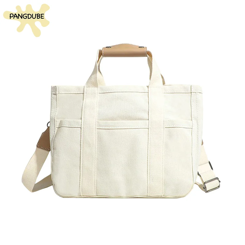 PANGDUBE INS Mom Bag Baby Diaper Bag Handbag Hobos for Mommy Stroller Bag Canvas Messenger Bag for Mom and Baby Nappy Bag