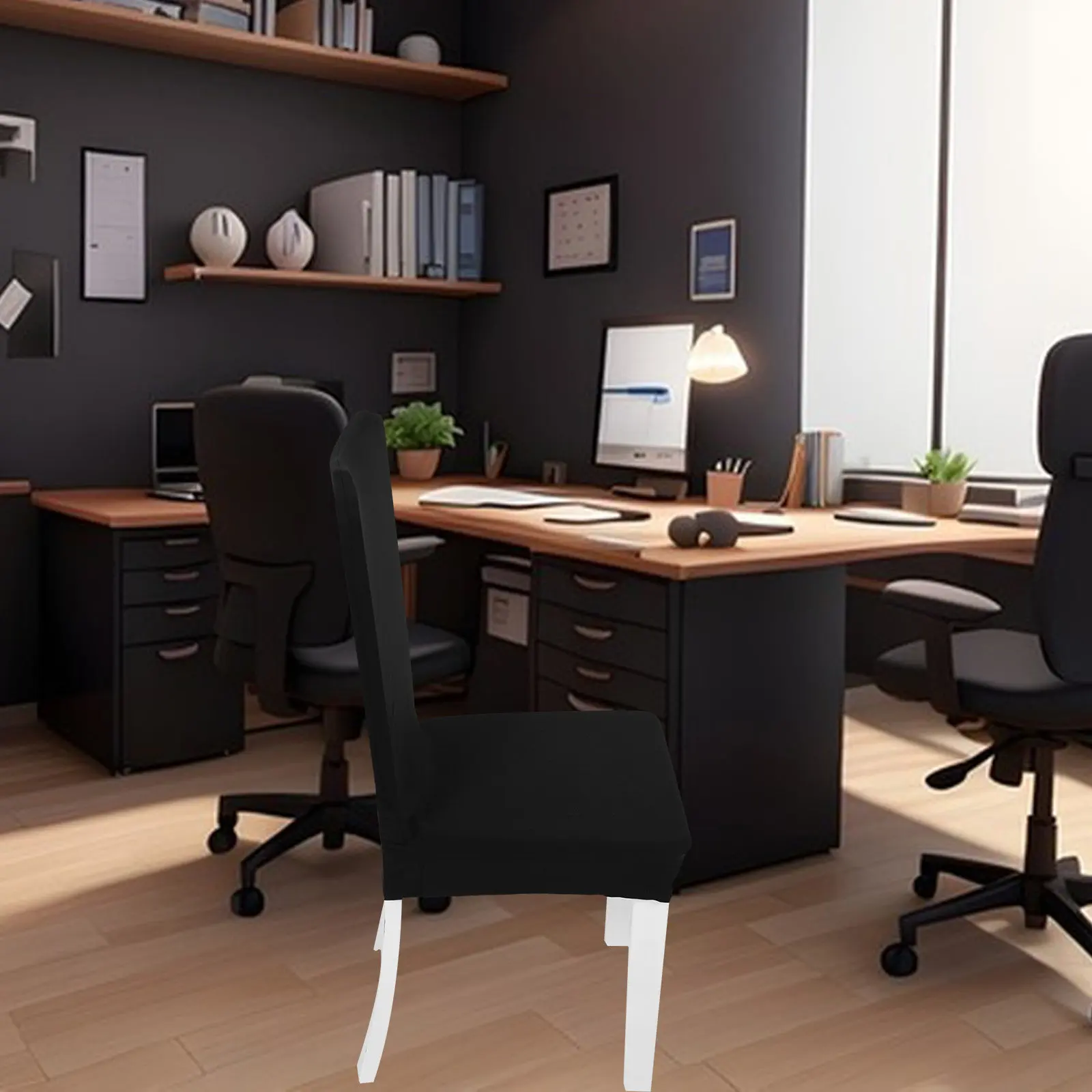 Rotating Armchair Slipcover Stretch Removable Office Computer Chair Cover Soft Elastic Seat Protector
