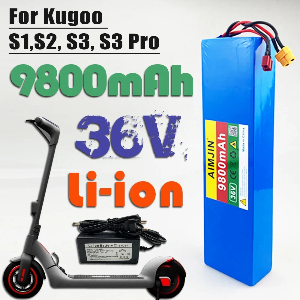 

10S3P 18650, 36V, 9800mAH,Lithium-Ion Battery Pack Suitable for KUGOO S1, S2, S3 Electric Scooters+charger