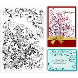 Flower Vine Lace Clear Stamps for Card Making Decorative Vine Corner Background Transparent Silicone Stamps for DIY Scrapbooking
