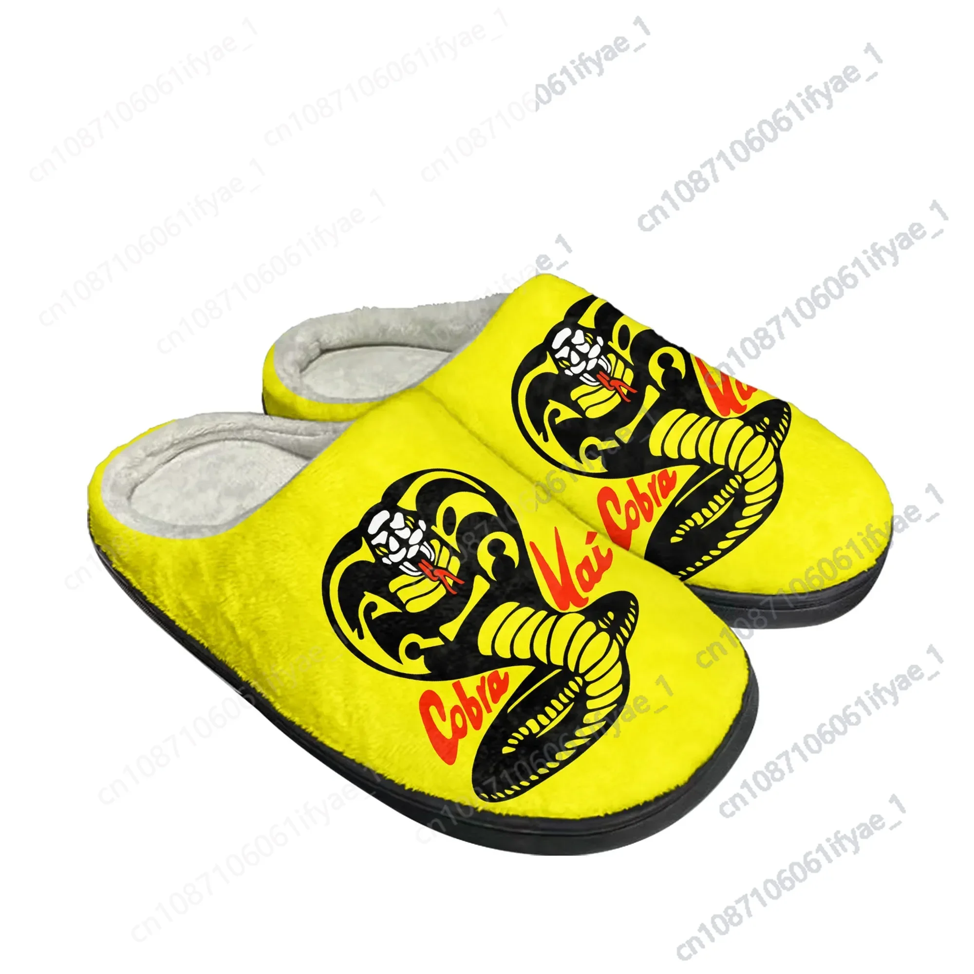 Cobra Kai No Genade Film Snake Home Katoen Custom Slippers Heren Dames Sandalen Pluche Non-Slip Houden Warme Schoenen Thermisch Slipper