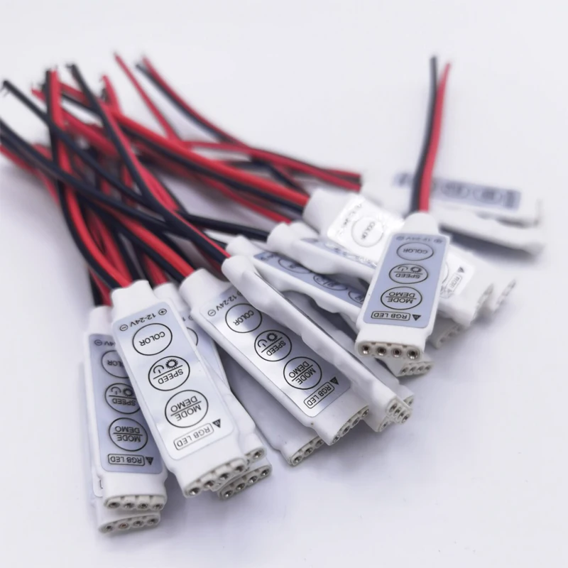 DC 5V-12V-24V 12A 3 klawisze Mini kontroler LED RGB sterownik ściemniacza dla RGB 5050/3528/2835/5730/5630/3014 SMD LED Strip Lights