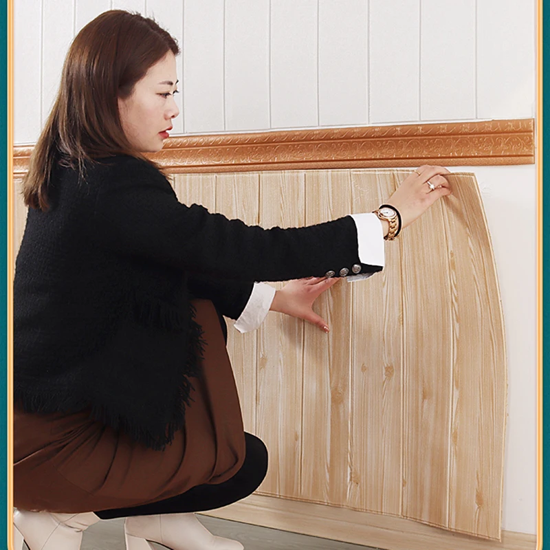 10M 3D Sself-adhesive Aufkleber Verdicken Holzmaserung Boden Tapete 3d Wand Aufkleber Wasserdichte Zimmer Verschleiß-beständig sticke