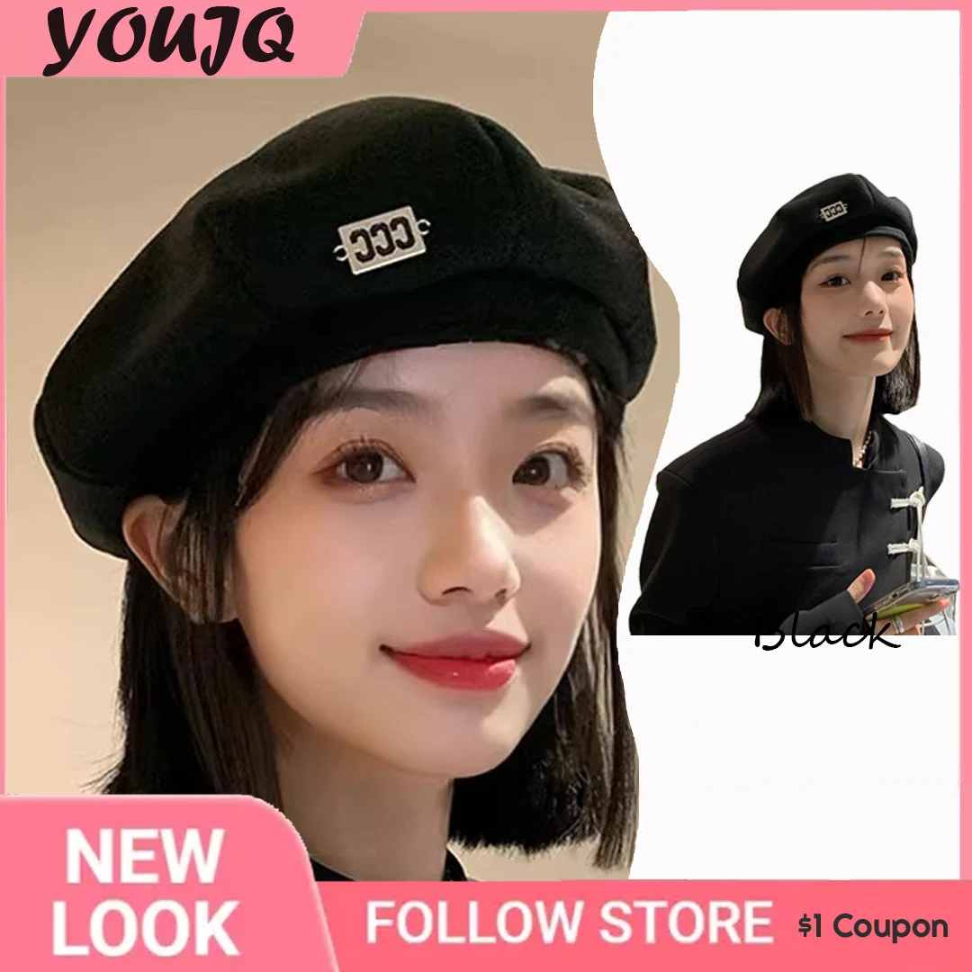 Y2K S/M/L Women's Autumn Winter Letter Woolen Octagonal Painter Newspaper Children's Hat Sun Summer Outdoor Cap Boina Mujer