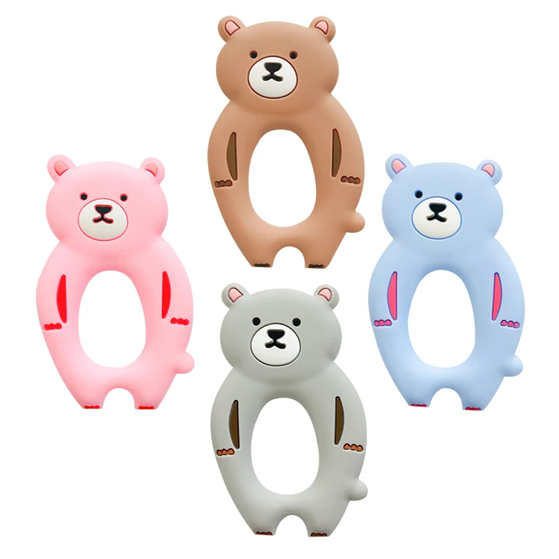

1pcs Silicone Bear Teether rodent Baby Teething Toys Chewable Animal Shape Baby Products Nursing Gift Accessories