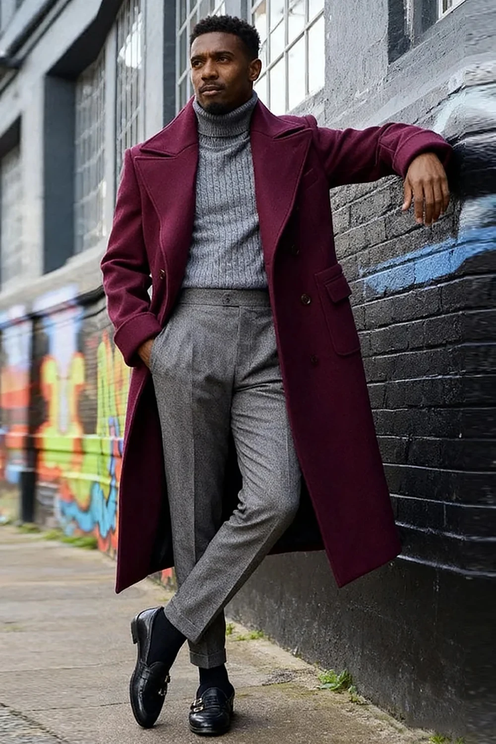 Customized Winter Windproof Trench Coat Warm Thick Jacket Double Breasted Hunting Costumes Formal Long Jacket One Piece