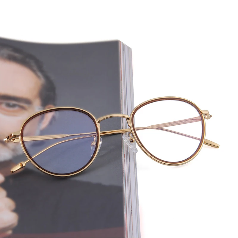 VICKI New Fashion Metal Glasses Rubber Black Circle Circle Simple Can Be Customized Prescription Multi-focus Glasses 6206