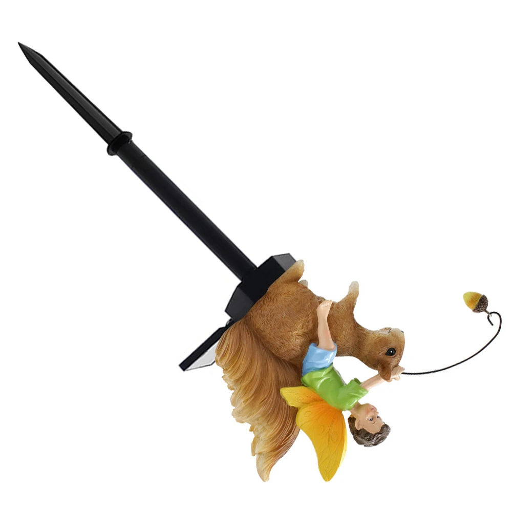 

Squirrel Outdoor Waterproof Decor Resin Lamp Stake Automatic Night Light For Lawn Garden Solar Light Stake Garden Solar Lamp
