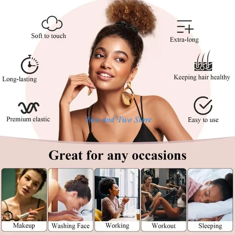 HX6F Stylish Satins Scrunchies for Girls 3 Pieces Silk Hair Ties Set Adjustable and Sturdy Ponytail Holders for Daily Use