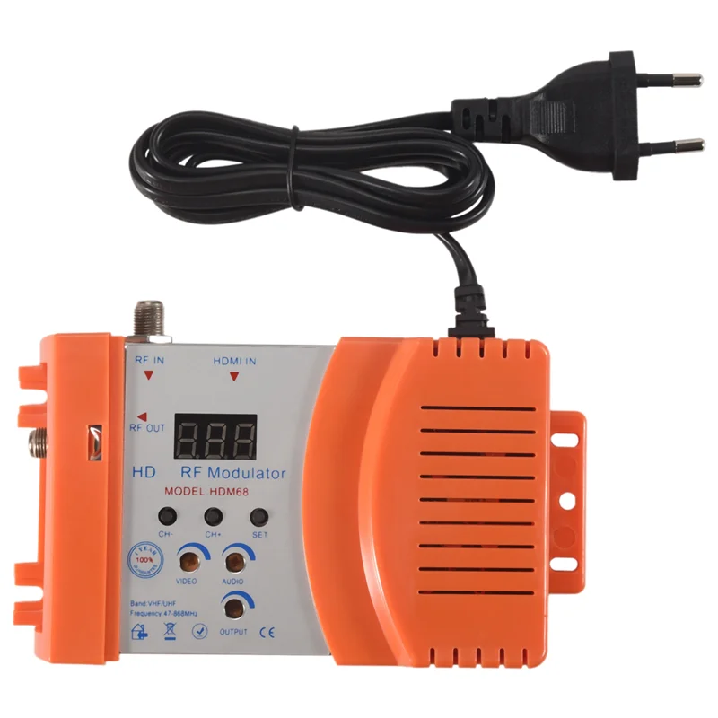News New HDM68 Modulator Digital RF  Modulator AV To RF Converter VHF UHF PAL/NTSC Standard Portable Modulator EU Plug