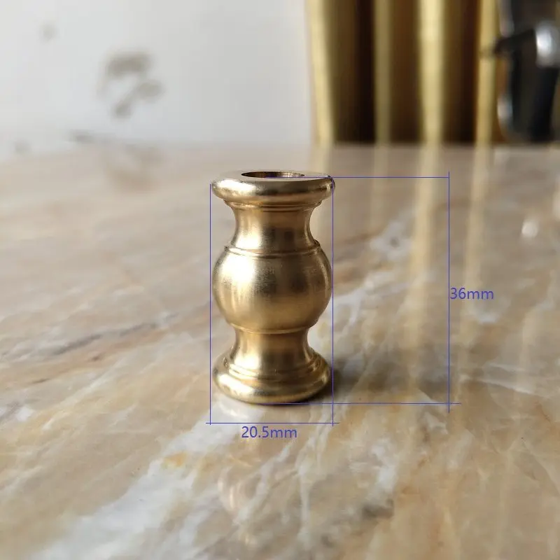 2PCS Pure Brass M10 Toothless Pipe Middle Column Connection Pipe Joint Bamboo Joint Connector DIY Lighting Accessories