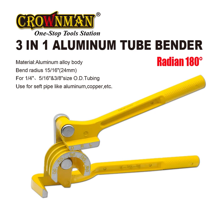 كراونمان أدوات السباكة التبريد HVAC تكييف الهواء أدوات يدوية يدوية 3 في 1 أنبوب نحاسي الانحناء أداة أنبوب بندر
