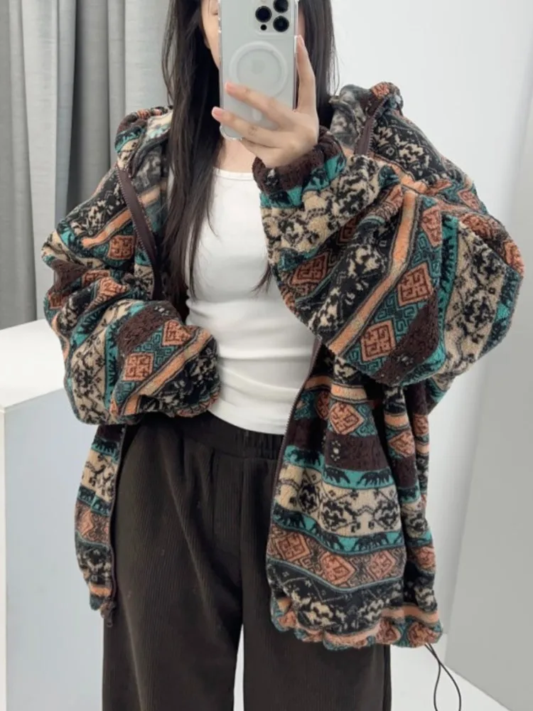 

Autumn Winter Knitted Cardigan Hooded Coat Women Korean Loose Lazy Oaf Ladies Tops Coats Jackets Casaco Feminino