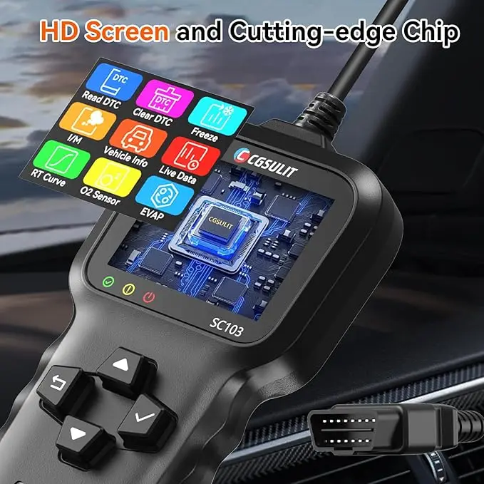 CGSULIT SC103 Auto Code Reader Diagnose Check Engine Light Smog Check DTC's Scan Tool Live Data Stream Spanningstest voor voertuigen