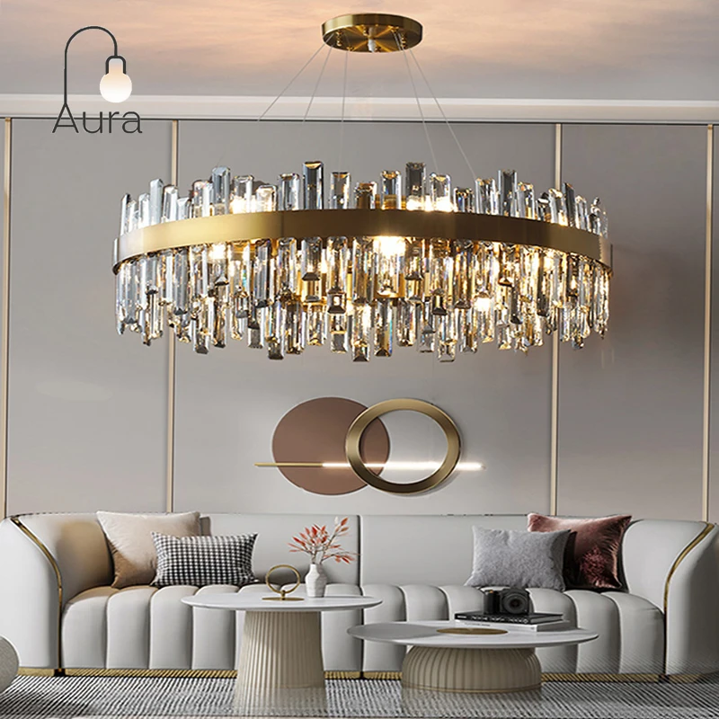 الحديثة الإبداعية يتوهم تصميم الذهب الأسود كريستال الثريا إضاءة داخلية معلقة مصباح الديكور لغرفة الطعام غرفة المعيشة