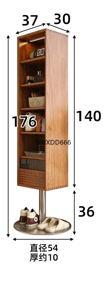 Solid Wood Rotary Mirror Cabinet Small Apartment Bedroom Full Body Stereoscope Floor Mirror Storage Cabinet