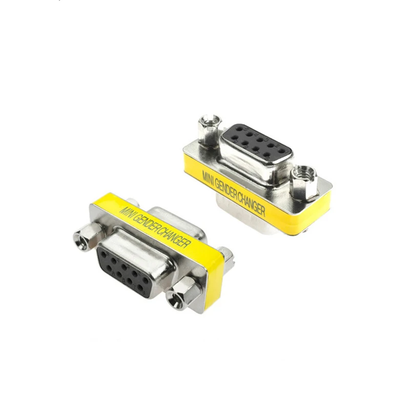 VGA female to female adapter Compatible with Computer  RS232 Taiwan head COM extension 9 pin serial port conversion head D6