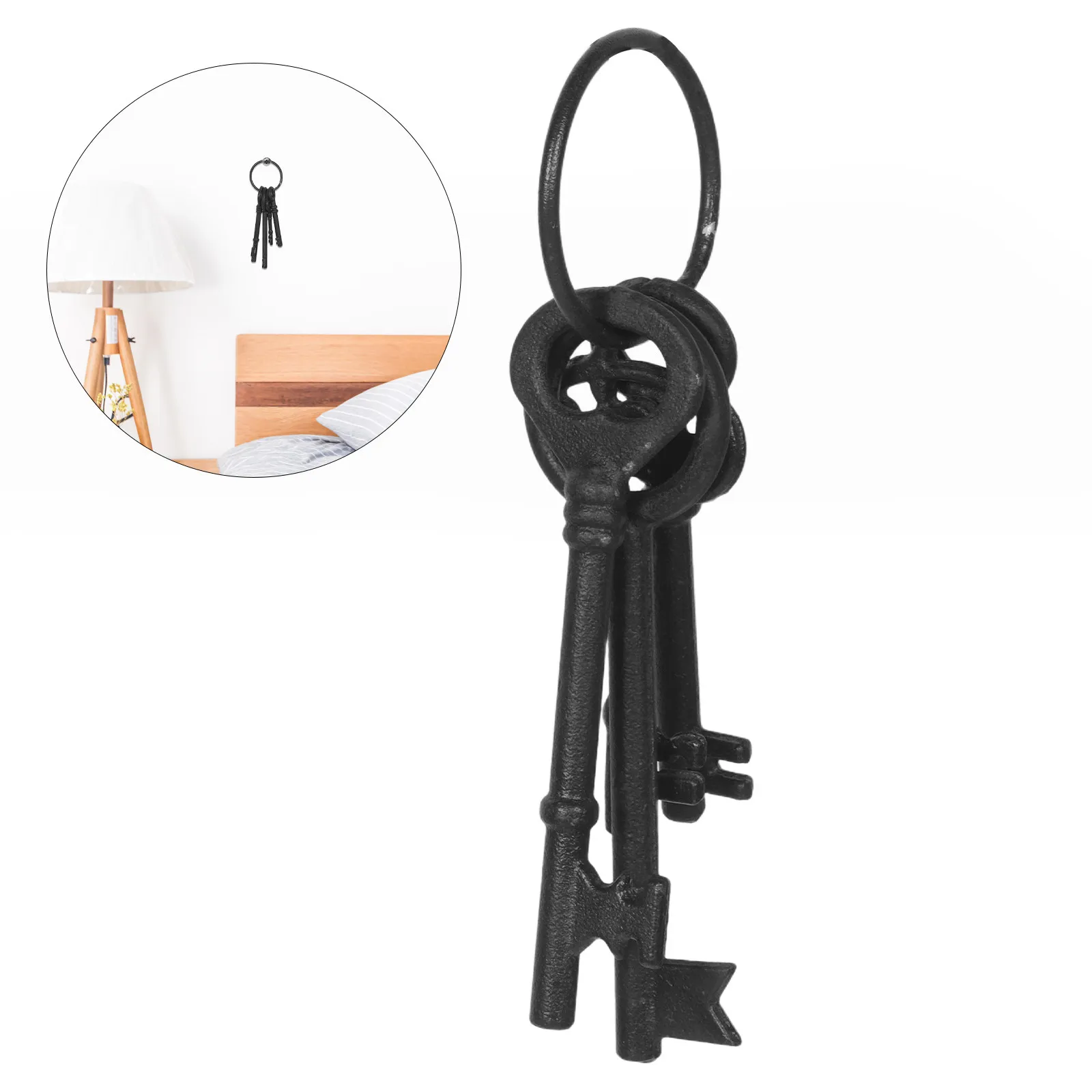 

9-дюймовые винтажные кованые ключи для декора в стиле рустик, настенный декор для фермерского дома, большие кованые ключи для украшения дома и сада, декор для вечеринки на Хэллоуин