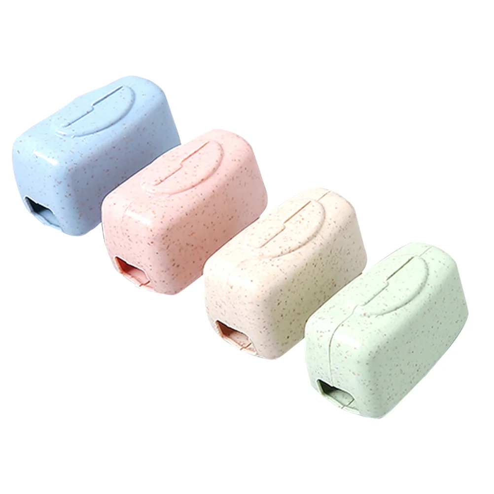 

4 Pcs Tooth Brushes Toothbrushes Cap Cover Protective Holder Dust-proof Foot Travel Women's