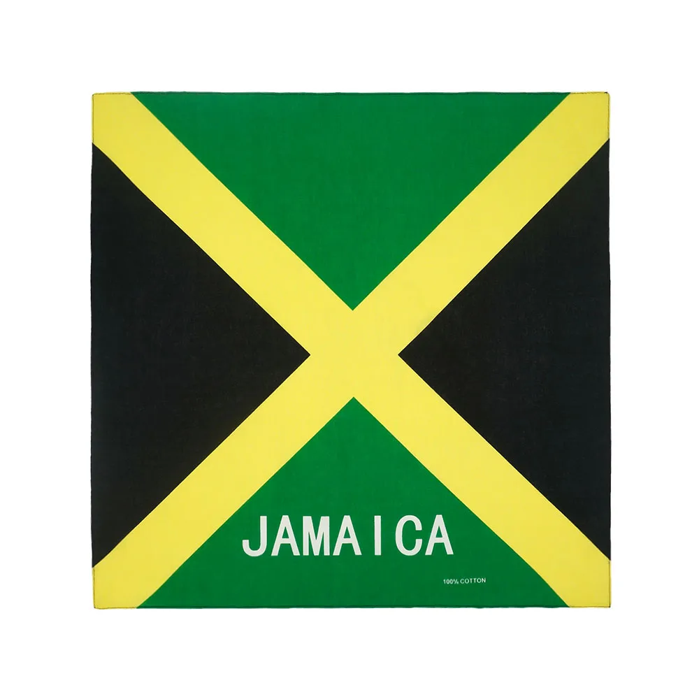 100% Katoen Bandana Jamaica Haiti Dominica Barbados St. Kitts Guyana Nationale Vlaggen Punk Sjaal Rijden Hoofdband Dansende Haarband