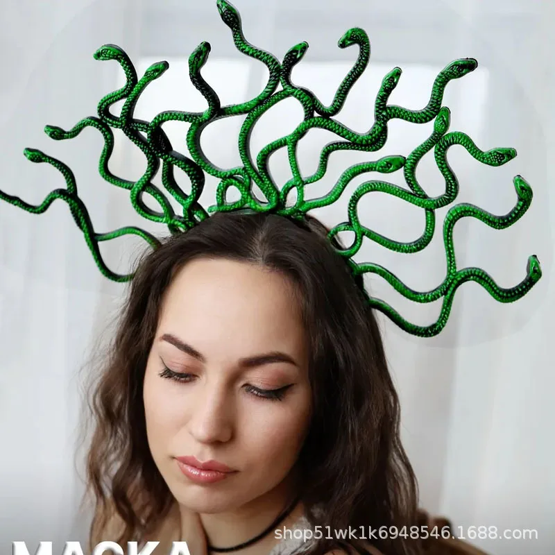 

Медуза Змея Повязка для волос Хэллоуин Косплей Аксессуар для волос Греческая мифология Головной убор