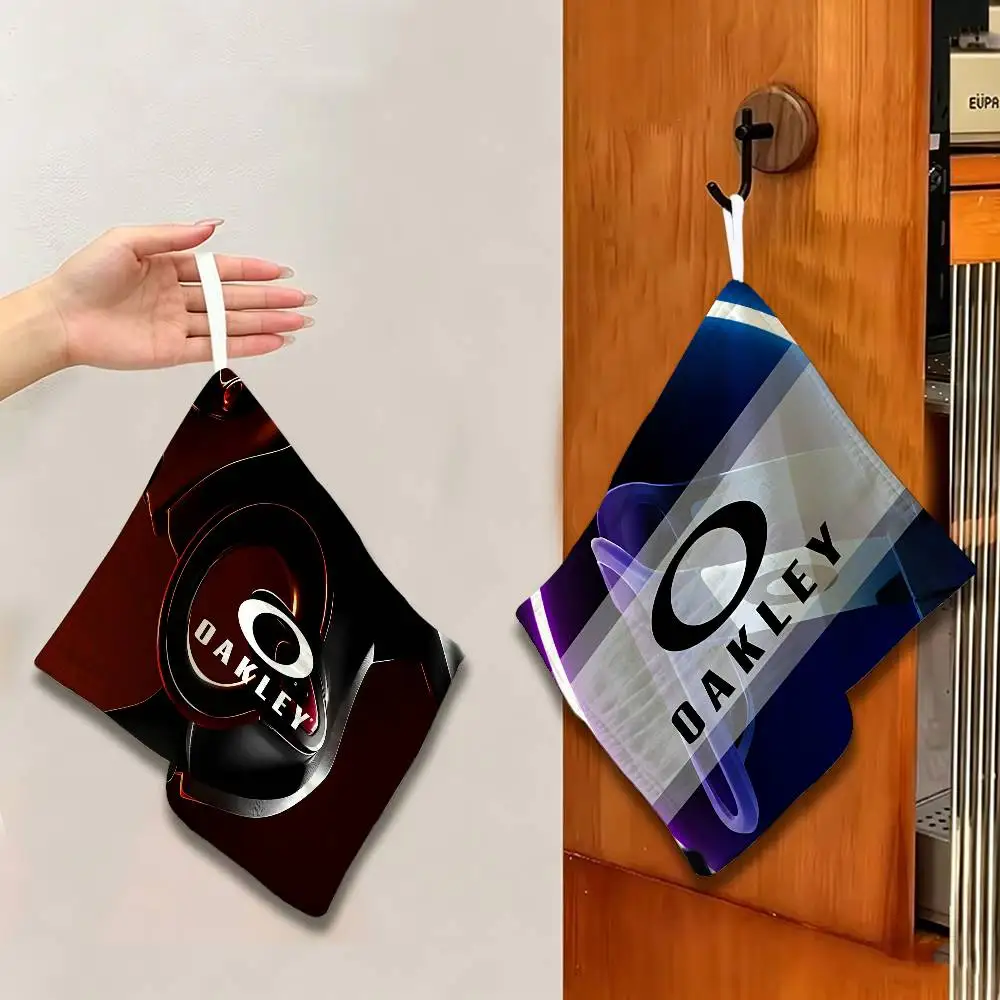 O-Oakleys Logo Polyester Cotton Hanging Kitchen Towel, Skin Friendly Hand Wiping Towel for Hotel Cafe Household