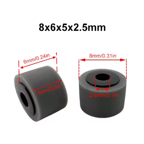 8x6x5x2.5mm Rubber Belt Wheel Pinch Roller Pulley For Walkman Repeater Audio Tape Drives Pressure Recorder Cassette Deck Stereo