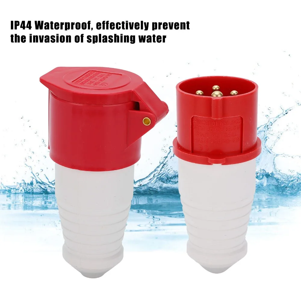 16A Industrial Plug Socket Connector Set 4Pin 3Phase Industrial Power Connector (3P+E)