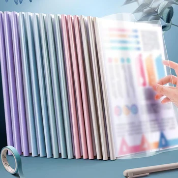 10ชิ้นก้านวาดแบบหนา A4ถุงเก็บทดสอบกระดาษม้วนคลิปก้านดึงแฟ้มนำเสนอเอกสารบาร์เลื่อน