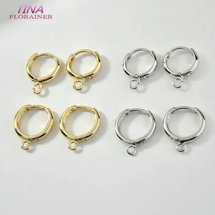 

10PCS 14MM 14k Gold Color plated Round Earring Clasps Hooks For DIY Earring Accessories jewelry making supplies