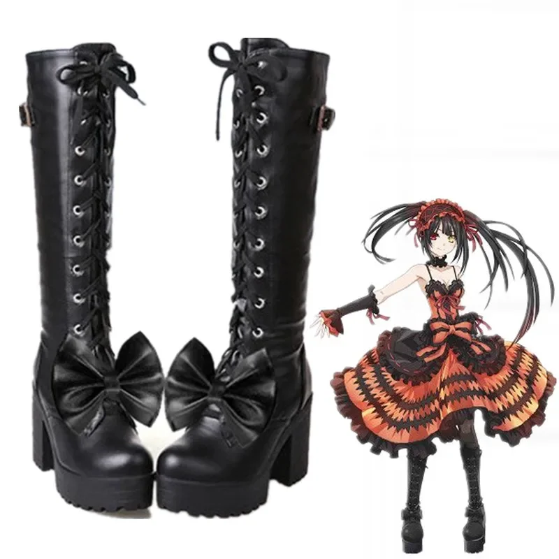 

DATE A LIVE Tokisaki Kurumi Nightmare Boots Game Anime shoes Cosplay Accessories Halloween Party shoes for women