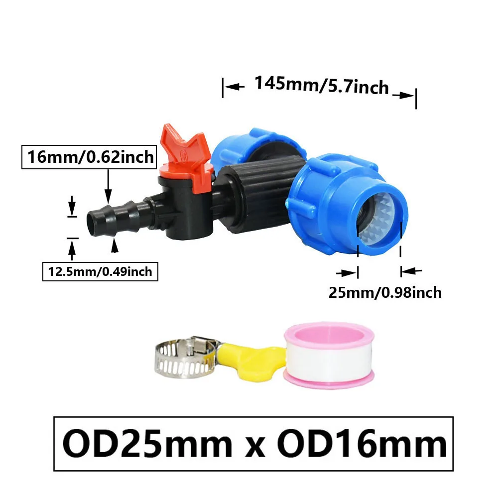 25mm 32mm to 16mm PE Pipe Quick Connector Tee Hose Water Splitter T-type Reducing Garden Farm Irrigation Hose Fitting