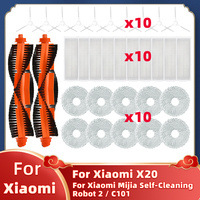 Fit For Xiaomi Mijia X20 / Mijia Self-Cleaning Robot 2 / C101 Robot Vacuum Cleaner Spare Parts Main Side Brush Hepa Filter Mop