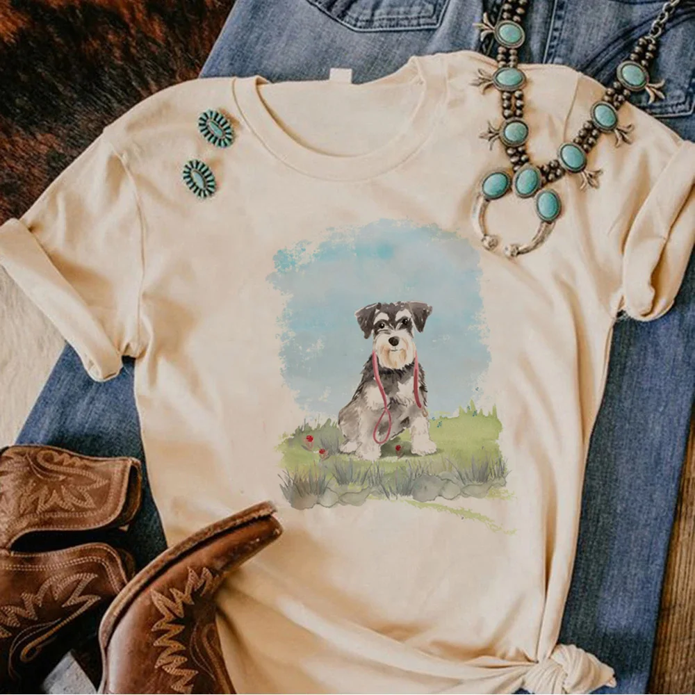 

Schnauzer Tee women summer Tee female comic anime streetwear clothing