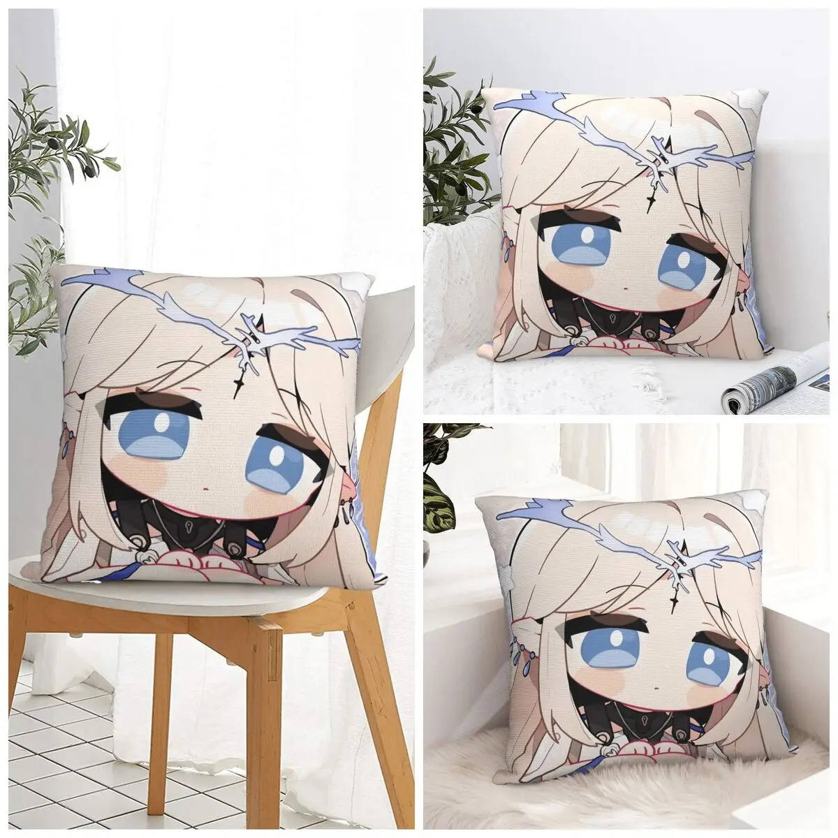 Pillow Cover Cute Q Version Wuthering Waves Rinascita Phoebe Zani Graphic Cushion Cover Cute Home Decor Pillowcases