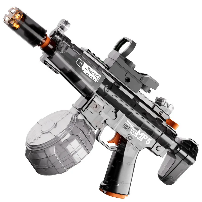 Pistolet à eau électrique M416 avec silencieux Flash, jouet de tir entièrement automatique, bataille d'eau en plein air pour la plage, cadeaux pour enfants et adultes