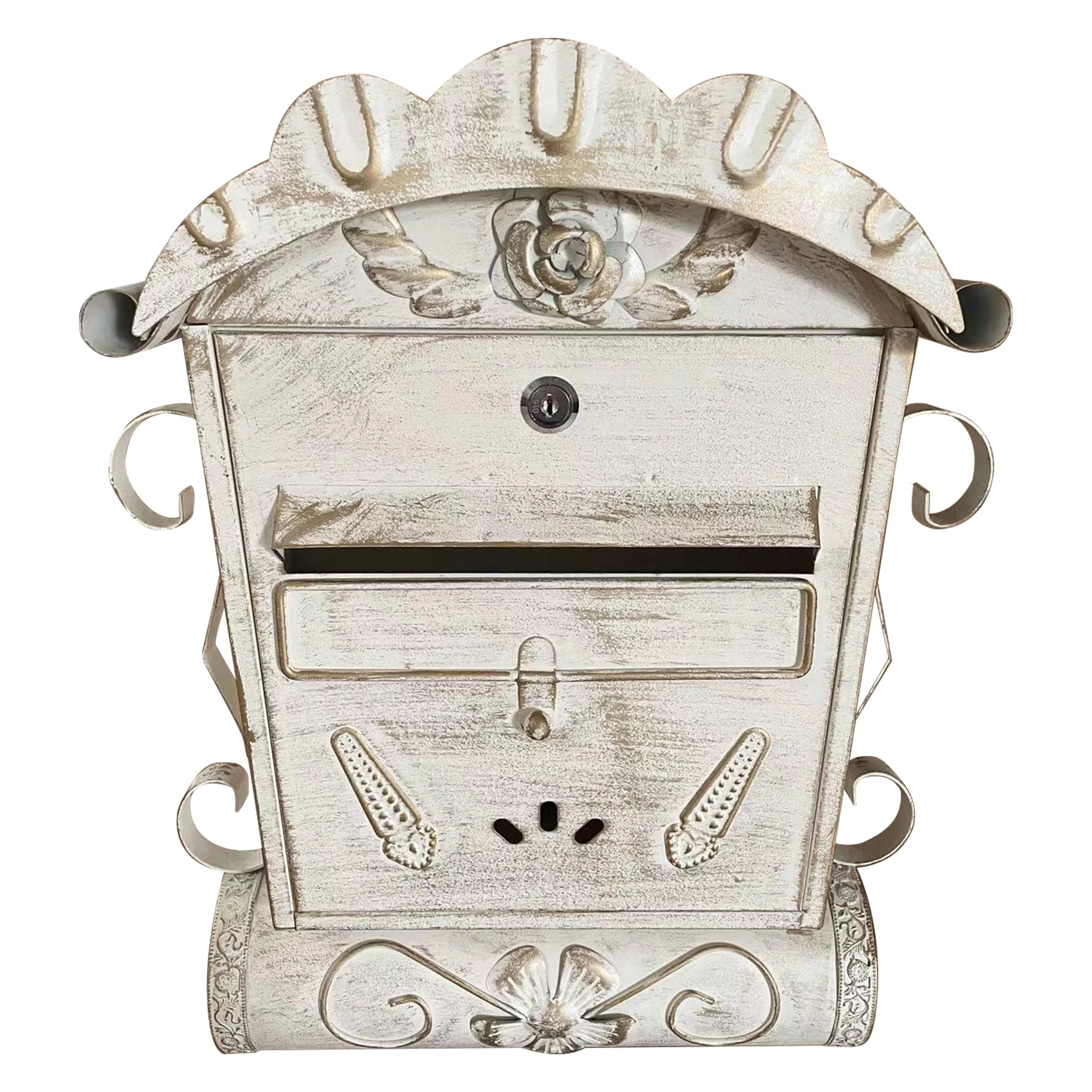 Antique Style Aluminum Mailbox Wall Mount Letterbox Designed Classic Mail Box Post for Garden